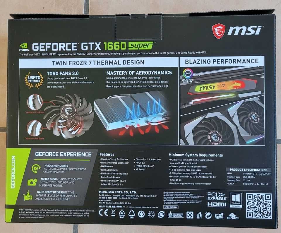 MSI Geforce GTX 1660 Super