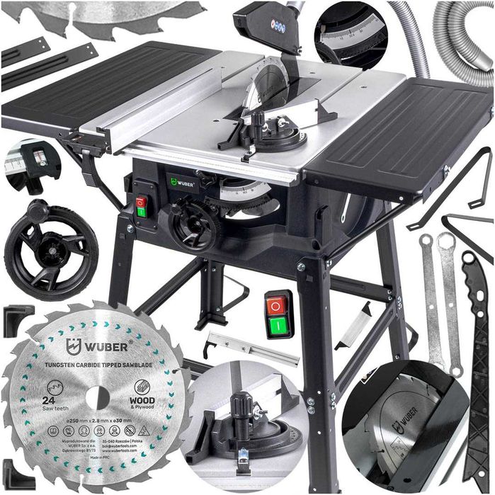Ferastrau circular cu masa Wuber, 3100 W, 5000 RPM, 250 mm