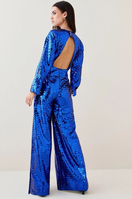 Официален гащеризон с пайети в кралско синьо на Karen Millen