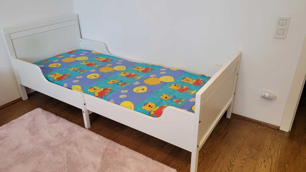 Pat extensibil IKEA SUNDVIK,  somiera LURÖY,  saltea VIMSIG 80x200 cm