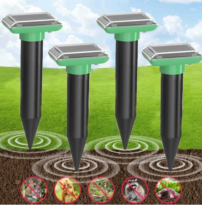 Repelent solar cu ultrasunete pentru cârtițe