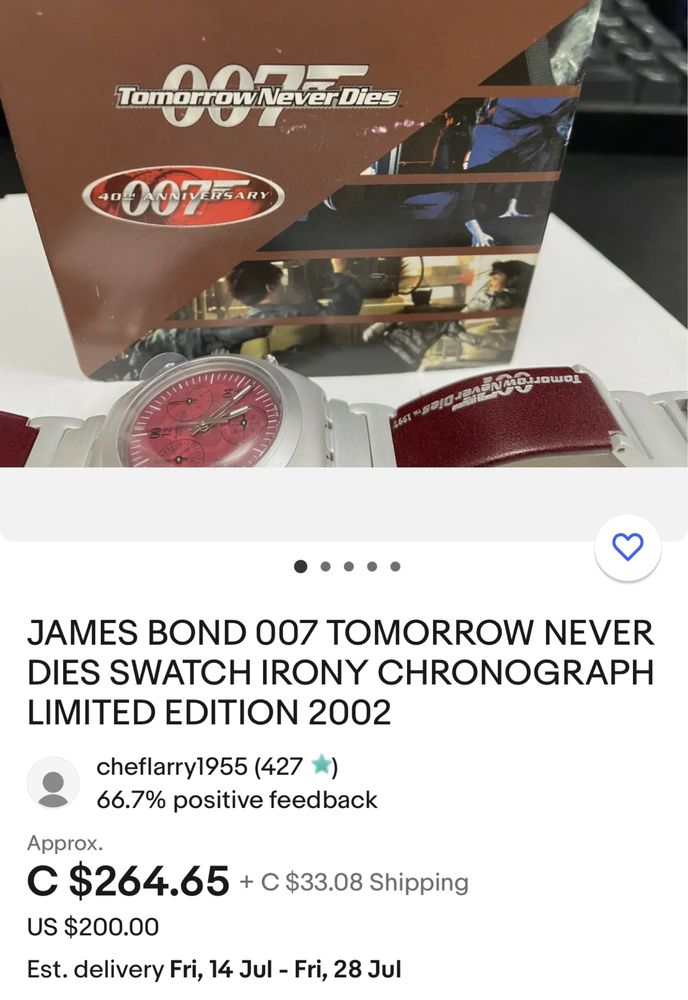 Наручные часы SWATCH James Bond 007 оригинал