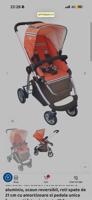 Carucior sport cu pozitie de somn Primii Pasi Lux