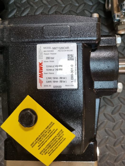 Aparat spalat cu presiune Grup Hawk inox 200 bar 15 litrii pe minut