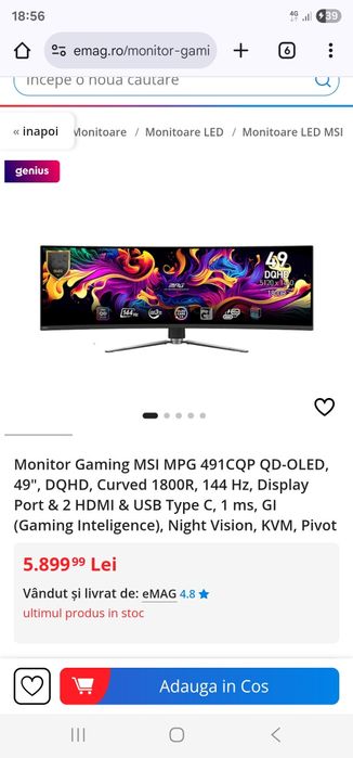 Monitor MSI MPG 491cqp QD-OLED