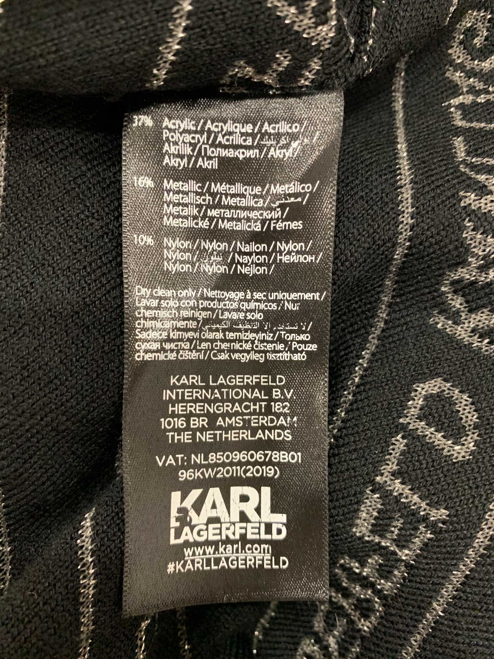 Pulover Karl Lagerfeld din lana merino si fir lame metalizat S