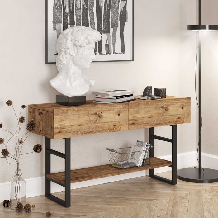 Comoda hol Stejar, pal/metal, 138.8x75.7x113.5 cm