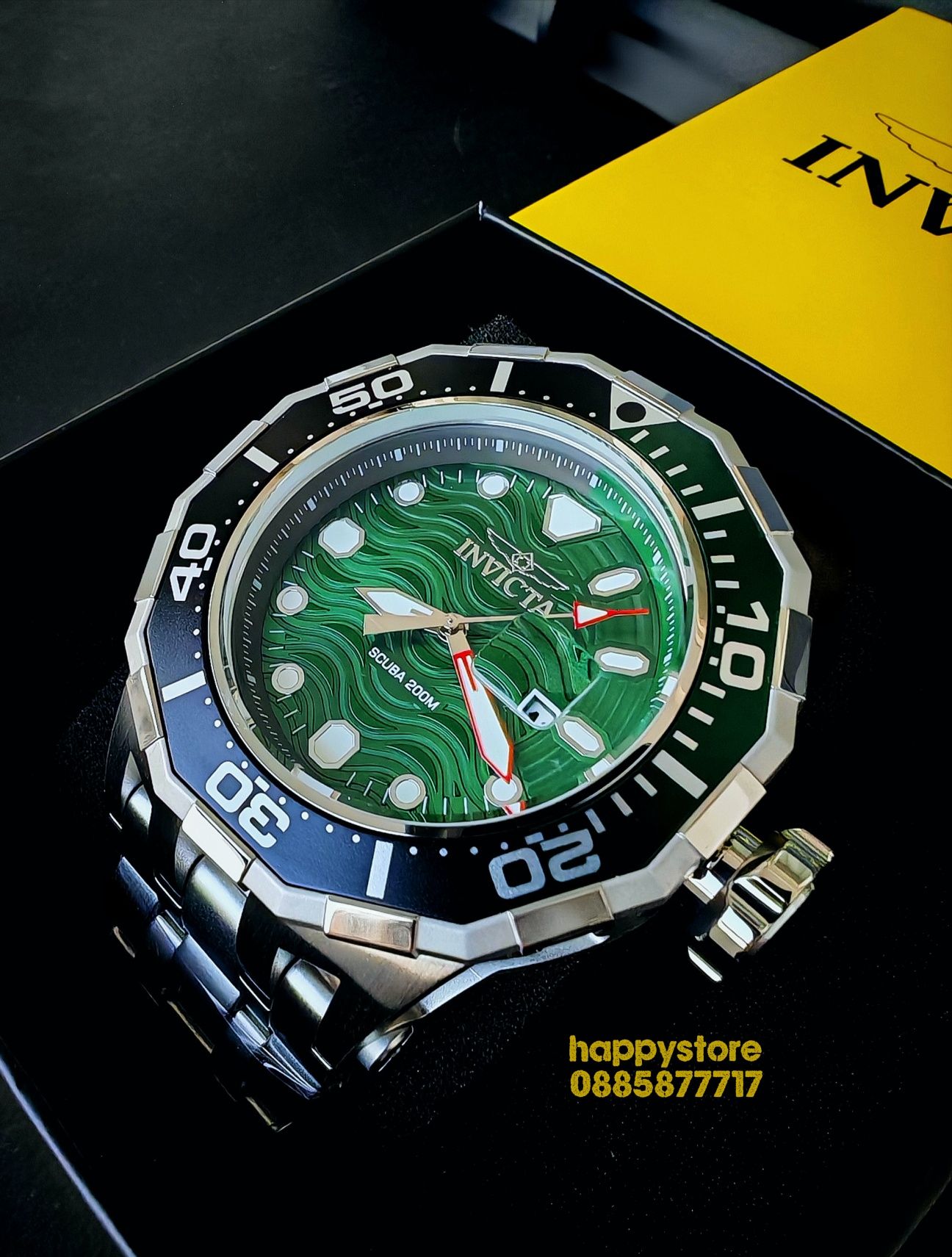 INVICTA Wave Green 52 mm, Инвикта нов ръчен часовник