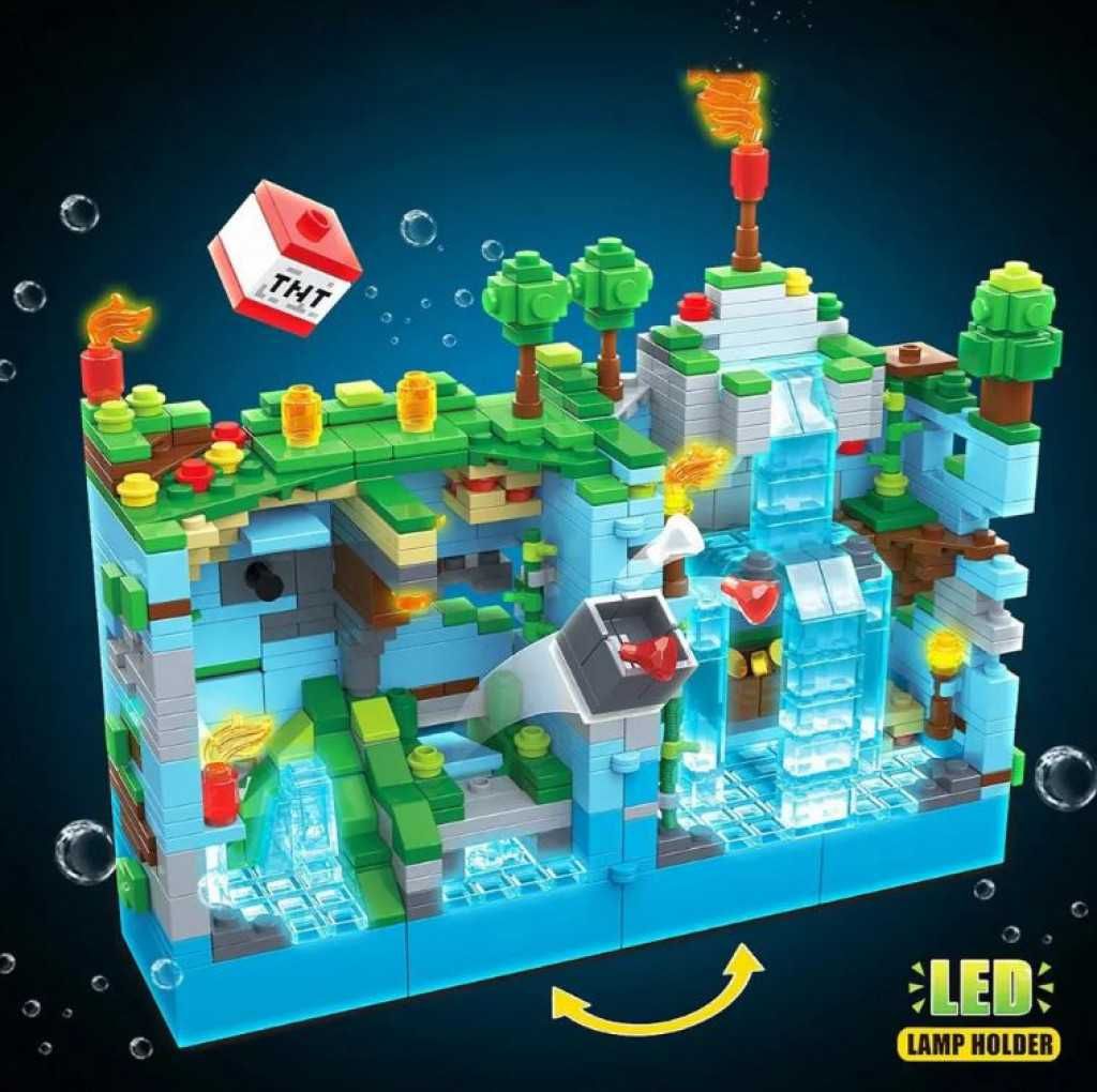 Конструктор Minecraft "Битката във водната пещера" – със LED-подсветка