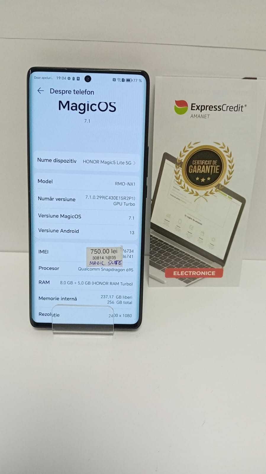 (AG 35) Telefon Honor Magic 5 Lite  B.30814 / 620 lei Garantie 2 Ani