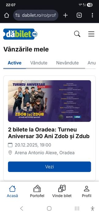 Două bilete ZDOP ȘI ZDUP - 20 DECEMBRIE 2025