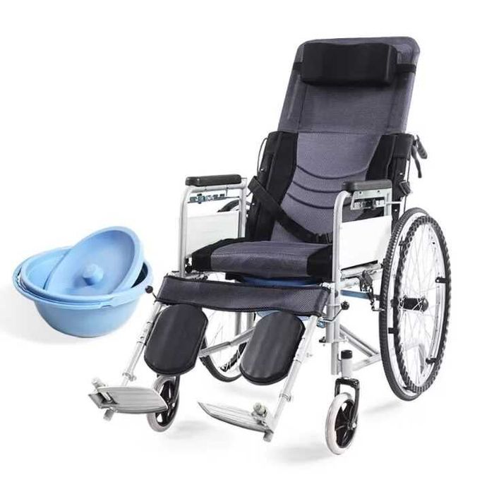 Scaun 2 in 1 cu rotile pliabil, cu vas de toaleta inclus, detasabil