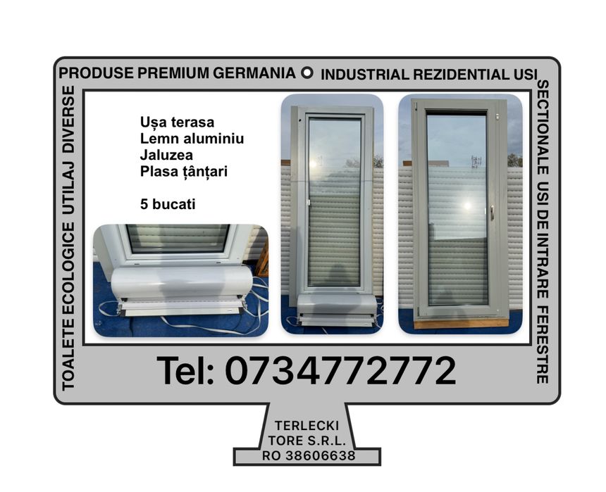 USA TERASA PREMIUM LEMN ALUMINIU termopan fereastra  H 214 x 84 Design