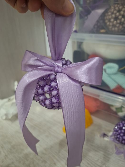 Ёлочные шары из бусин