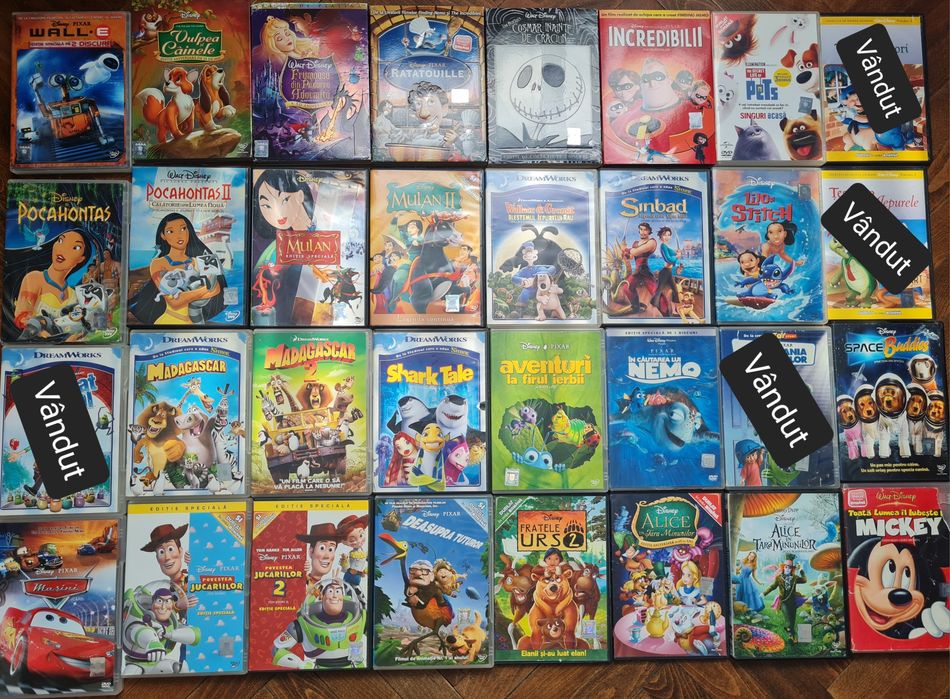 DVD-URI de la Disney și DreamWorks originale.
