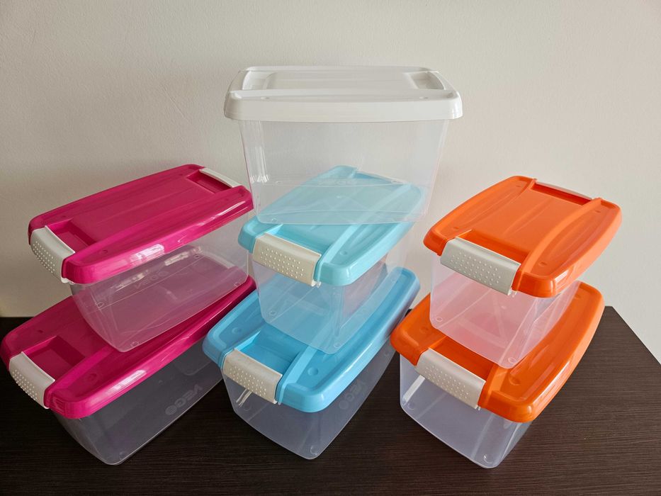 Пластмасова прозрачна кутия за съхранение на храна, играчки, лего