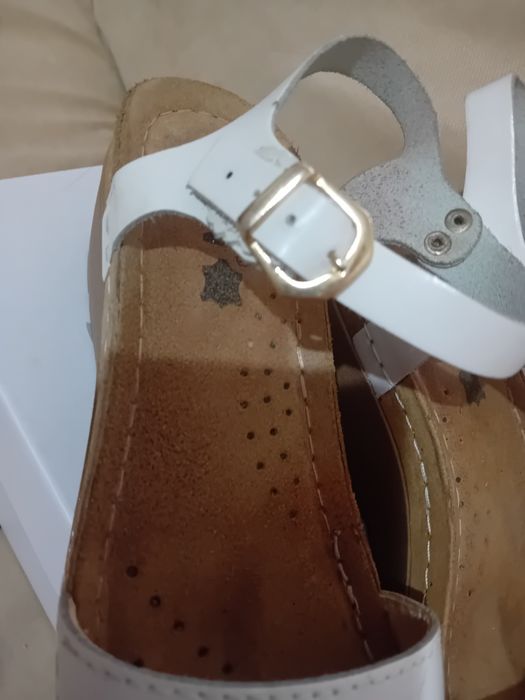 Sandale damă albe, piele, mărimea 37