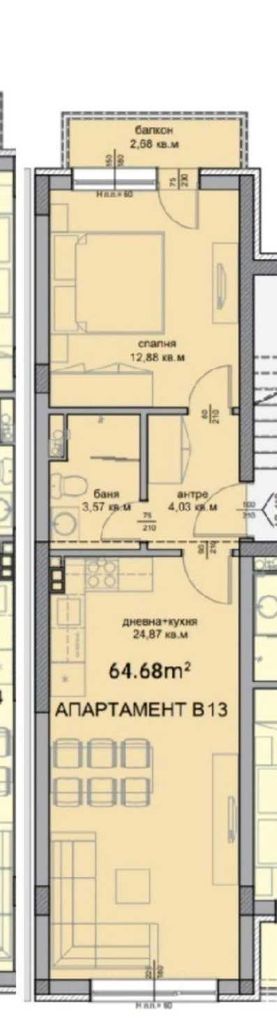 Продава се Двустаен апартамент в Бургас, Славейков - 65 кв.м за 1039 €/кв.м - Снимка #1