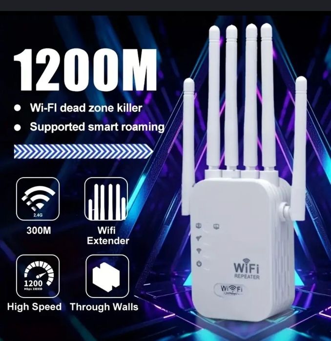 Amplificator Semnal Wireless Repeater Dual Extender Wifi 6 antene