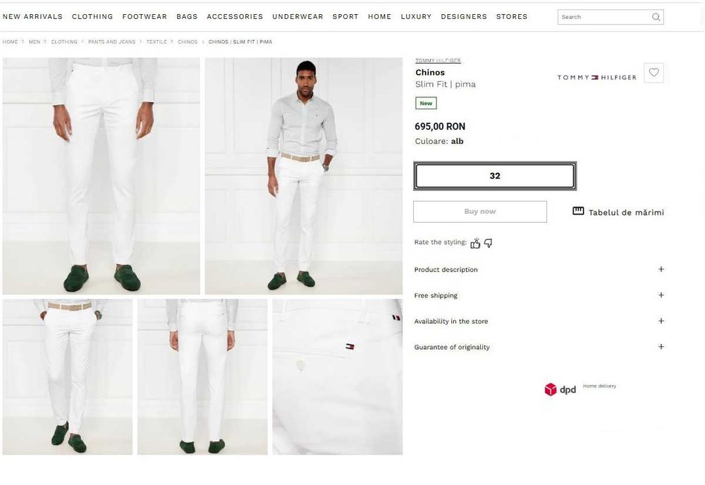 Pantaloni Tommy Hilfiger - Chino Flex White