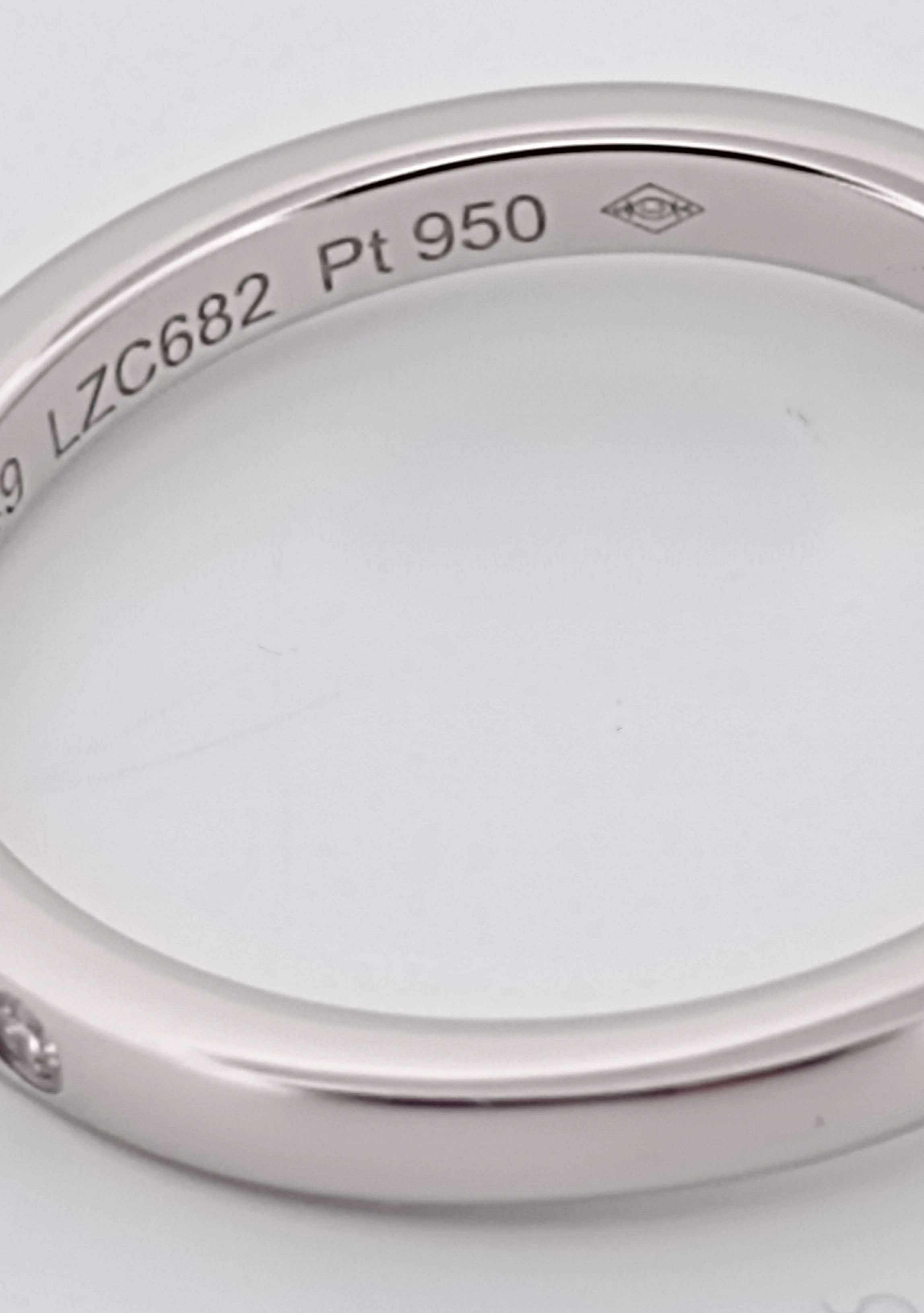 Inel Original Cartier  Ballerina 3P cu diamante , Pt 950 –Marimea 49