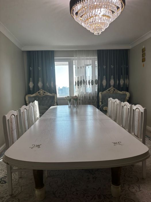 Улкен стол трансформер 3,5 метр 4,5 метр 12 стул