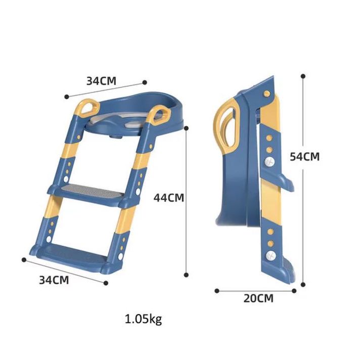 Reductor pentru toaleta, cu scara inclusă, înălțime reglabilă, pliabil