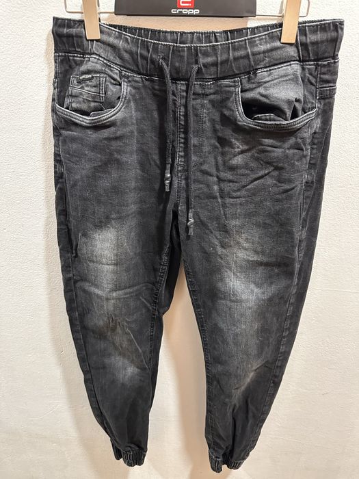 2 perechi de blugi cropp jogger albastru si negru