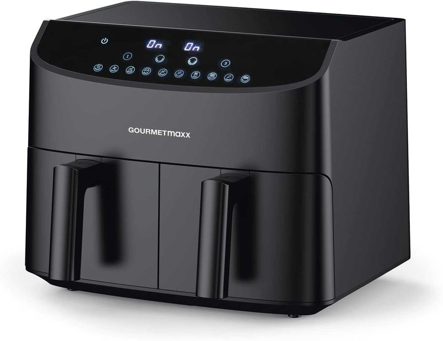 Мощен Двоен Фритюрник с Горещ Въздух GOURMETmaxx 7L, 10 Програми 2400W