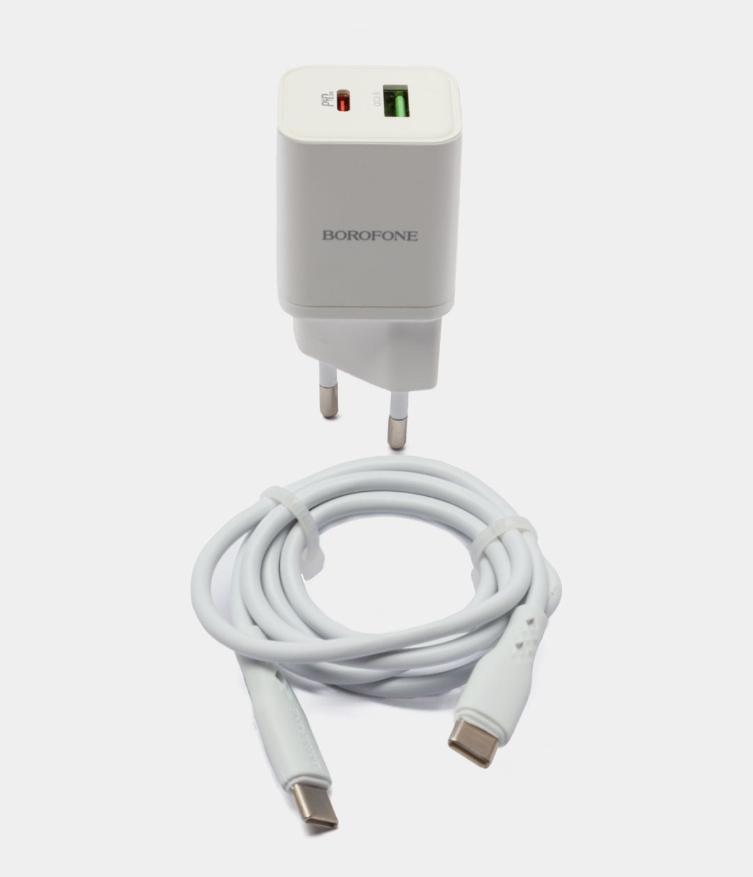 Адаптер, Зарядка Borofone 20W (usb+type c) С кабелем