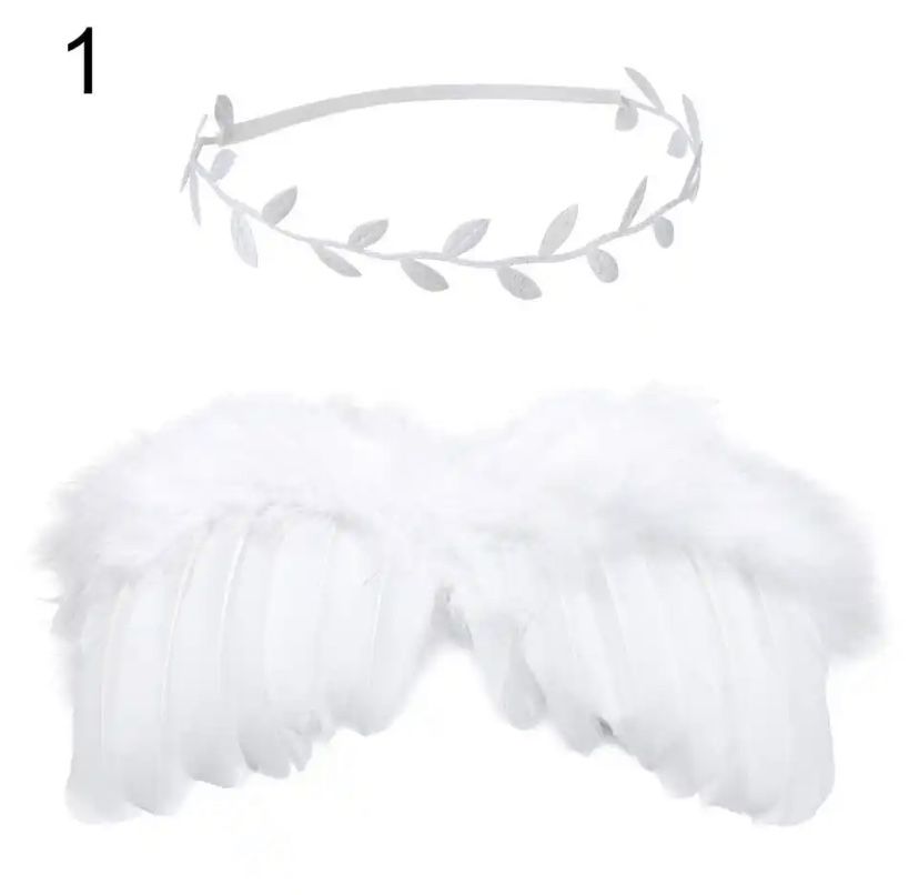 Ангелски крила и лента за фотосесия на ангелче