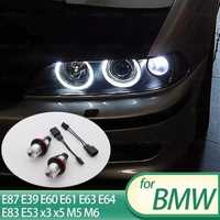 2бр. ярки LED крушки за БМВ ангелски очи-бели (BMW Angel Eyes)