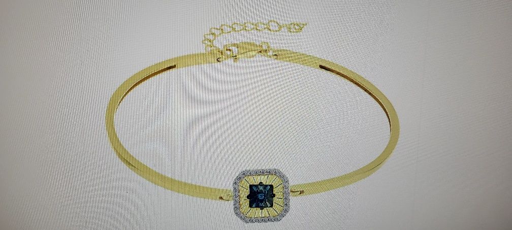 Bratara argint placata cu aur, diamant si topaz alb