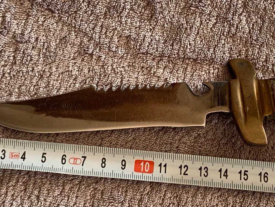 Красив кован български ловен нож с рогова дръжка-2