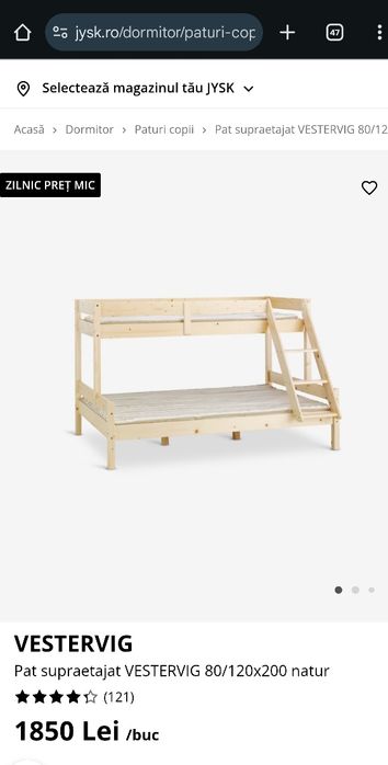Pat supraetajat VESTERVIG  de la JYSK 80/120 x200