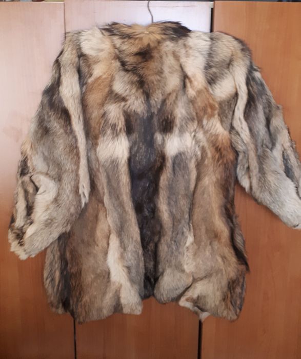 100%естествен косъм палто от жълта лисица