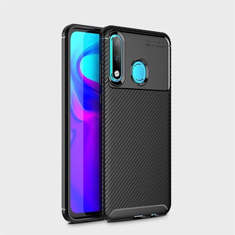 Huawei P30 Lite - Husa Silicon Carbon + Folie Sticla 9D 0.2Mm