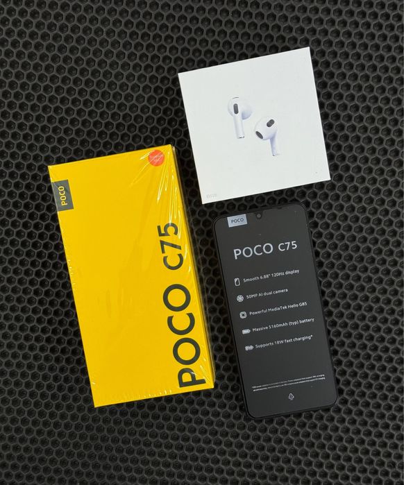 Новый! Poco C75 8/256gb+Air Pods{Абая 68 телефон редми самсунг samsung