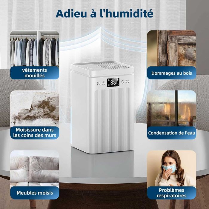 Преносим Влагоуловител Влагоабсорбатор , Против мухъл , Тих, НОВ