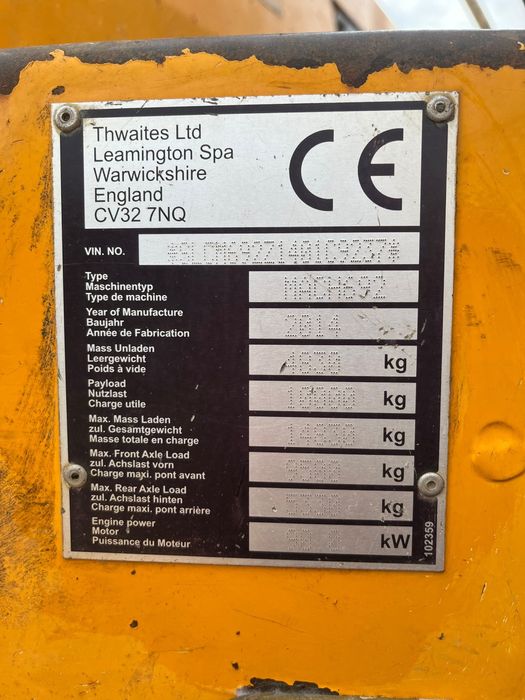 Dumper Thwaites 10 tone 2014