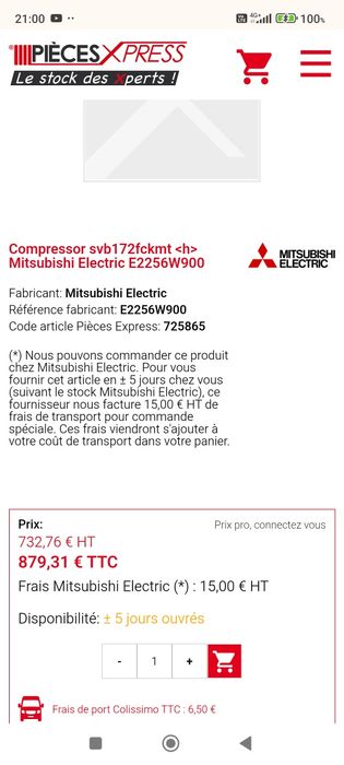 Компресор за климатик Mitsubishi