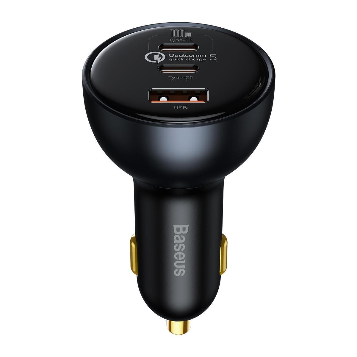 Зарядно за автомобил baseus usb + 2xtype c - qc5 pd 160w