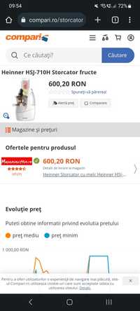 Storcător fructe Heinner slow juicer HSJ-710H