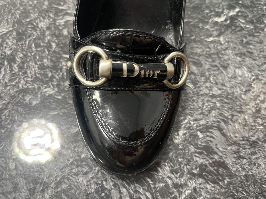 Pantofi Eleganti Negri Dior Lacuiti cu Toc