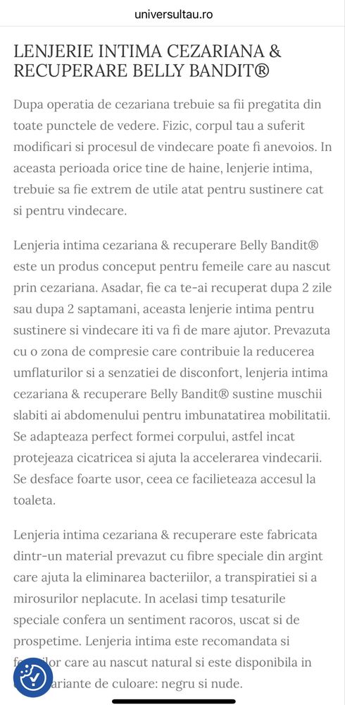 Belly Bandit - Lenjerie refacere postpartum & CEZARIANA