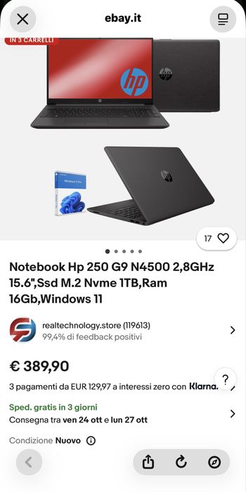 Laptop HP 250 G9 15.6” FHD N4500 16GB 1TB  Negru  Nou Transport Inclus