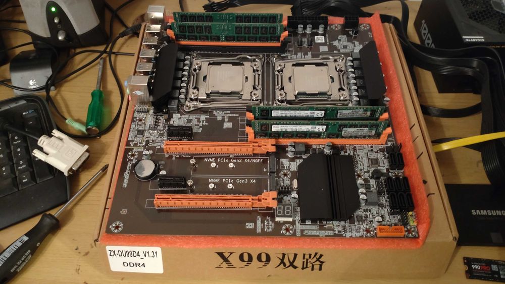 Kit server dual xeon X99 (similar i7 sau i9), gaming sau virtualizare