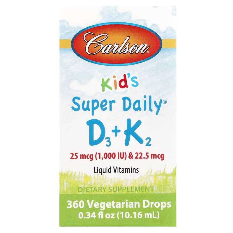 Carlson Super Daily D3+K2 Kids Kid's (1000 МЕ и 2000 МЕ) Д3 К2 D3 K2