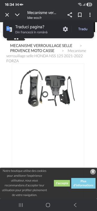 Mecanism incuietoare sa HONDA NSS 125 2021-2022 FORZA