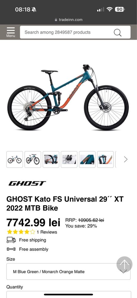 Bicicleta Ghost Kato FS Universal 29